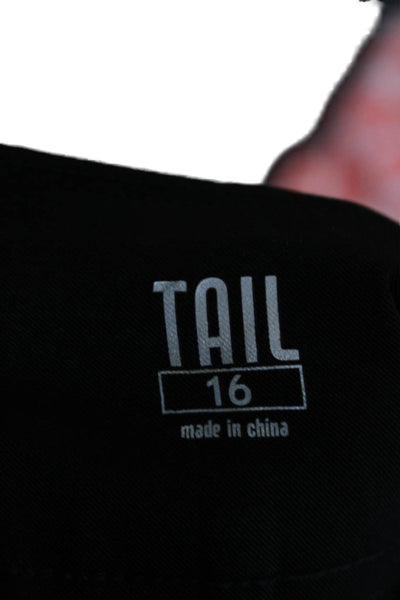 Tail Womens Cropped Capris Black 90% Polyester 10% Spandex Snap Size 16