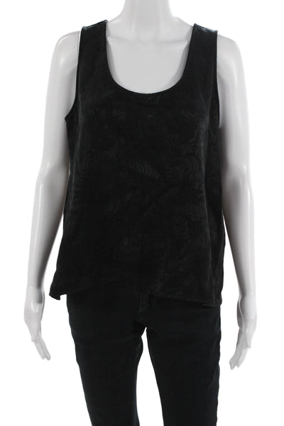 Momoni Womens Basic Black Sleeveless Tank Round Neck Size 42