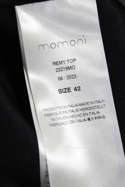 Momoni Womens Basic Black Sleeveless Tank Round Neck Size 42