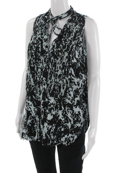 Proenza Schouler White Label Womens Black Sleeveless Button Up Blouse Size 8