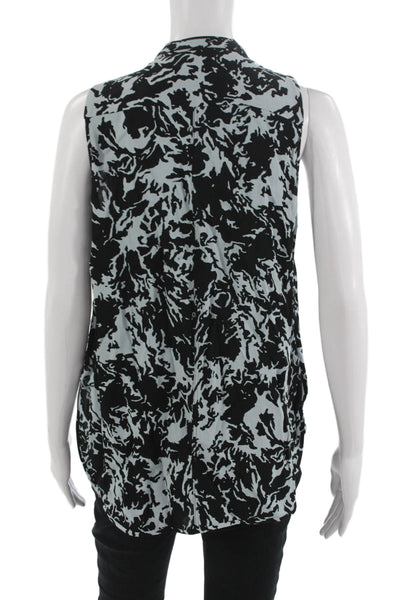 Proenza Schouler White Label Womens Black Sleeveless Button Up Blouse Size 8