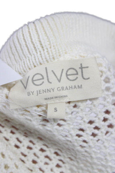 Velvet By Jenny Graham Unisex White V-Neck Pullover 3/4 Sleeve Size S