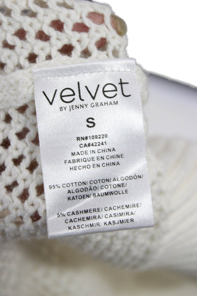 Velvet By Jenny Graham Unisex White V-Neck Pullover 3/4 Sleeve Size S