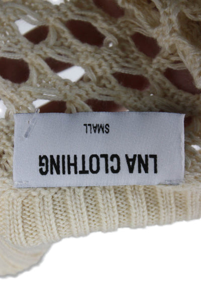 LNA Unisex Beige V-Neck Cardigan Long Sleeve Size S