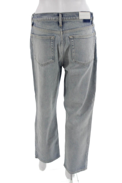 Re/Done Women Boyfriend Cropped Light Blue High Rise Jeans Size 28