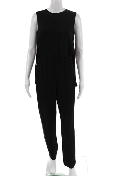 BCBG Max Azria Women Sleeveless Black Jumpsuit Crew Neck Size XS