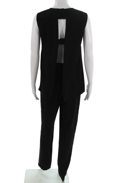 BCBG Max Azria Women Sleeveless Black Jumpsuit Crew Neck Size XS