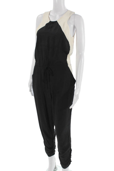 Parker Womens Silk Color Block Jumpsuit Sleeveless Crew Neck Size XS