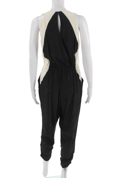Parker Womens Silk Color Block Jumpsuit Sleeveless Crew Neck Size XS