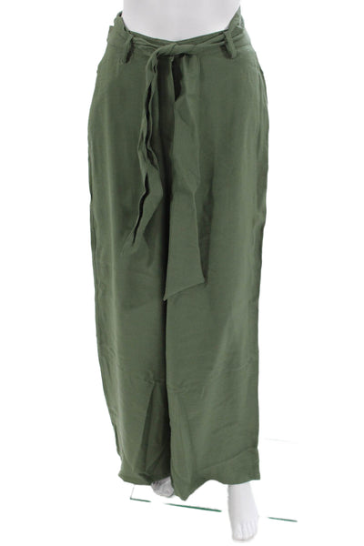 Maeve Anthropologie Women Paperbag Pants Green Drawstring Size 4