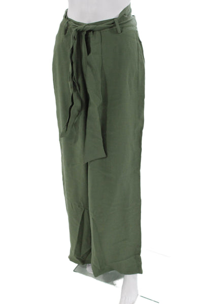 Maeve Anthropologie Women Paperbag Pants Green Drawstring Size 4