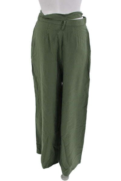 Maeve Anthropologie Women Paperbag Pants Green Drawstring Size 4