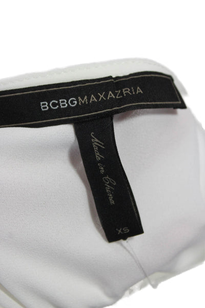BCBG Max Azria Womens Tunic White V-Neck Sleeveless Designer Size XS