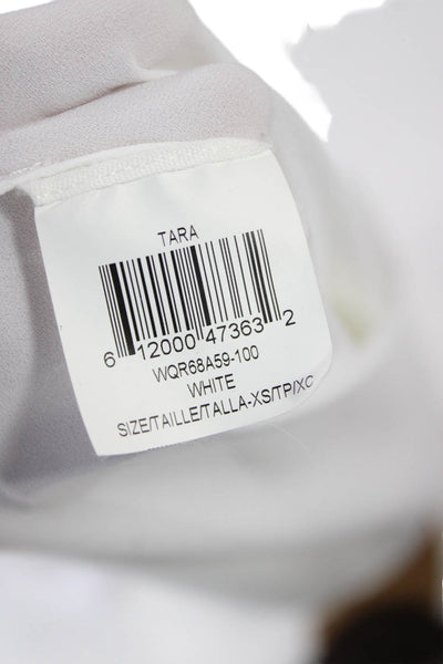 BCBG Max Azria Womens Tunic White V-Neck Sleeveless Designer Size XS