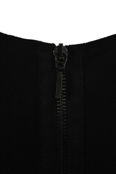 Piazza Sempione Women Black Sheath Dress Sleeveless Zip Knee Length Size 42