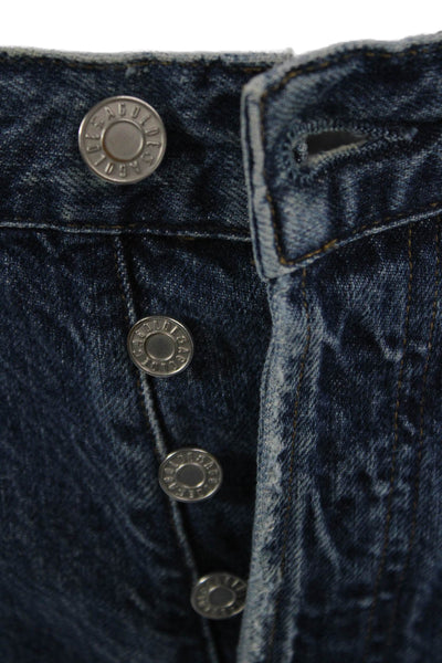 Agolde Womens Cropped Ankle Dark Blue Mid Rise Jeans Button Size 24