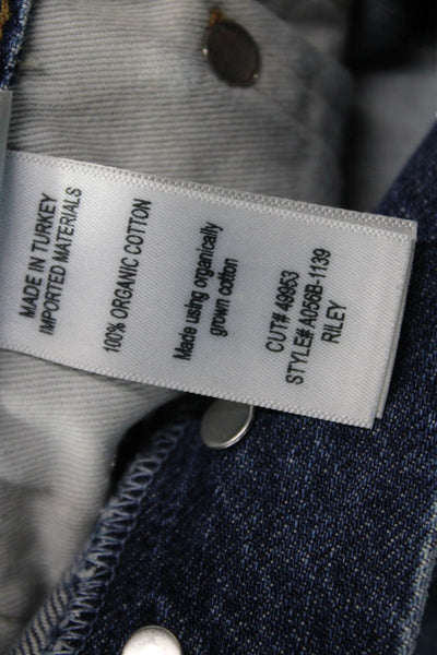 Agolde Womens Cropped Ankle Dark Blue Mid Rise Jeans Button Size 24