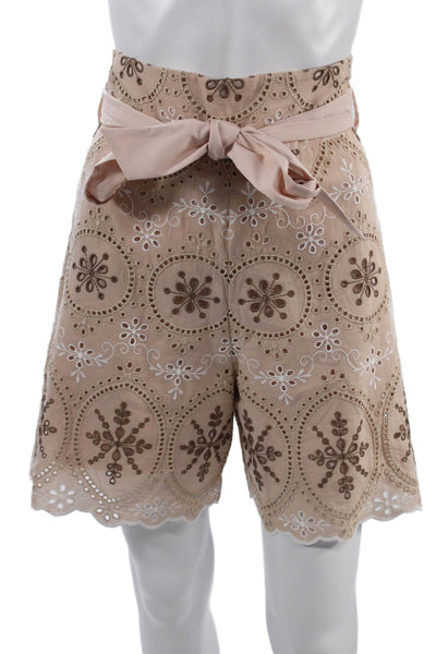 D Exterior Unisex Beige Bohemian Bermuda Shorts Tie Closure Size 44