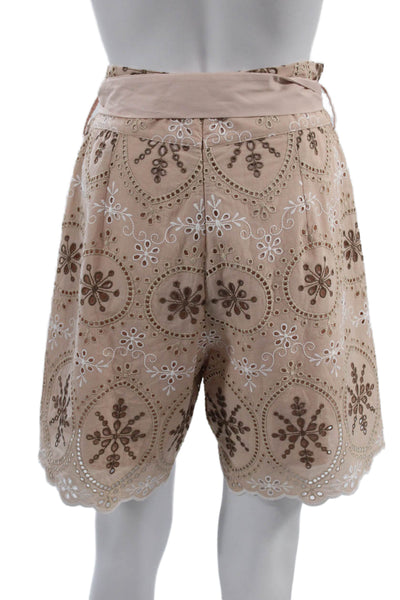 D Exterior Unisex Beige Bohemian Bermuda Shorts Tie Closure Size 44