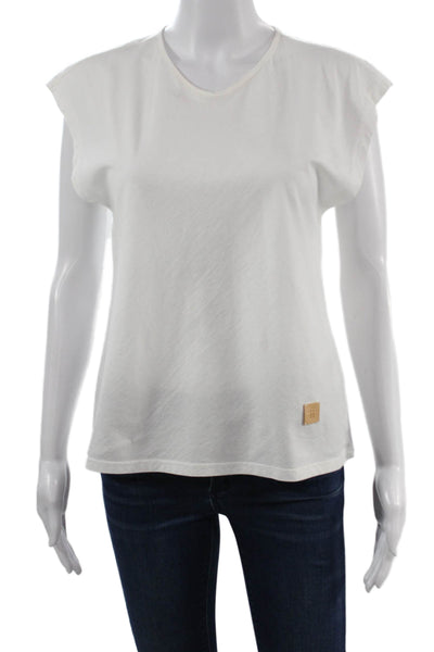 Forte Forte Womens Sleeveless Basic Cotton Round Neck White T-Shirt Size 1