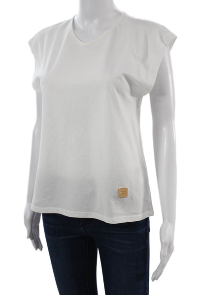 Forte Forte Womens Sleeveless Basic Cotton Round Neck White T-Shirt Size 1