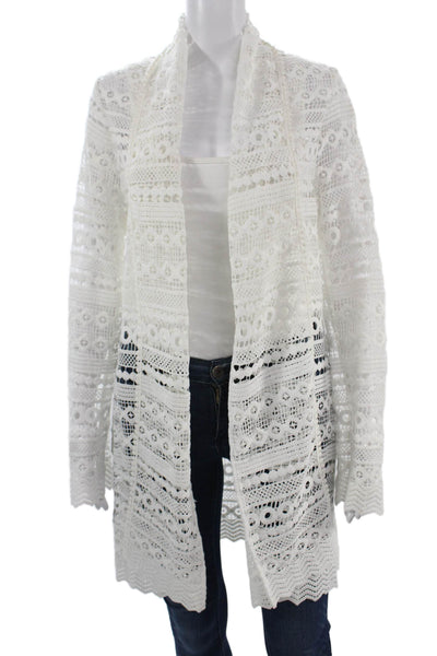 Sugar + Lips Womens Bohemian White Coatigan Long Sleeve Size S
