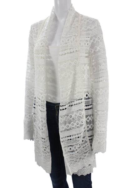 Sugar + Lips Womens Bohemian White Coatigan Long Sleeve Size S