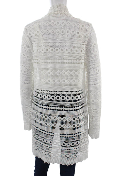 Sugar + Lips Womens Bohemian White Coatigan Long Sleeve Size S