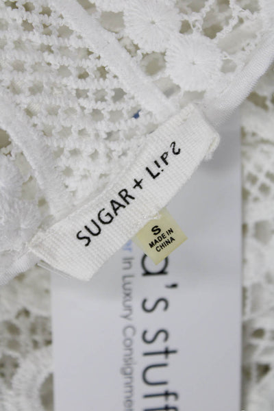 Sugar + Lips Womens Bohemian White Coatigan Long Sleeve Size S