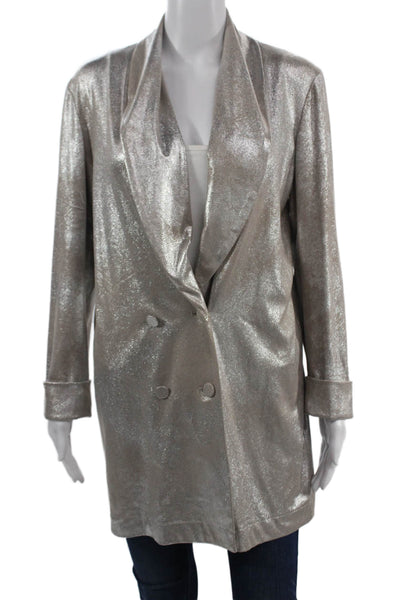 Zara Basic Collection Women Gray 80s Blazer Button Long Sleeve Size XS