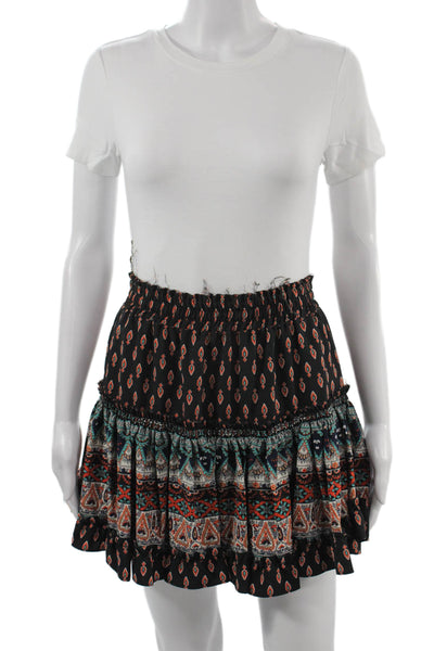 Misa Womens Black Paisley Peasant Mini Skirt 100% Viscose Size XS