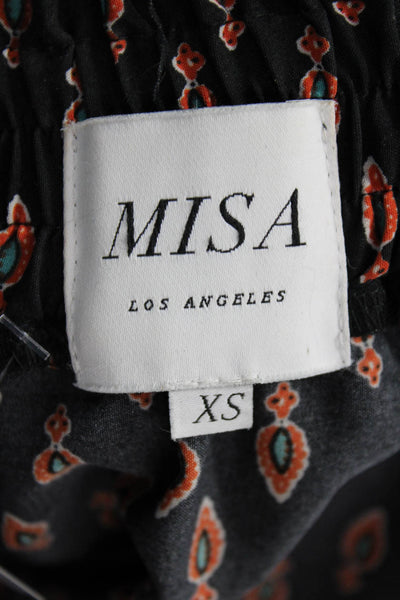 Misa Womens Black Paisley Peasant Mini Skirt 100% Viscose Size XS