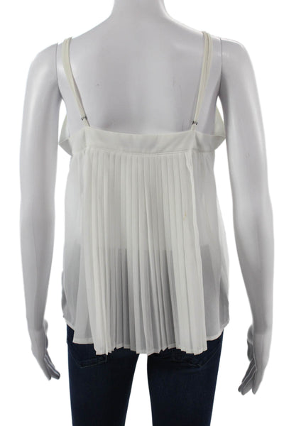 English Factory Women White V-Neck Camisole 100% Polyester Size M