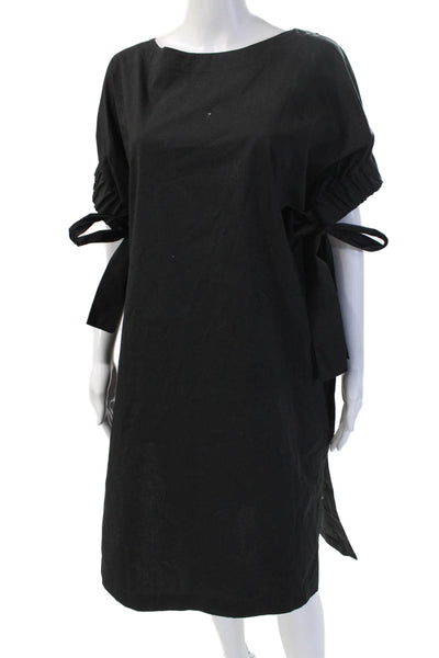 D Exterior Womens Shift T Shirt Dress Black Long Short Sleeve Size 40