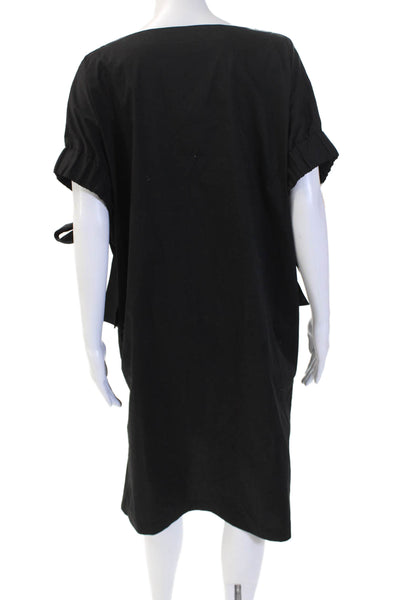 D Exterior Womens Shift T Shirt Dress Black Long Short Sleeve Size 40
