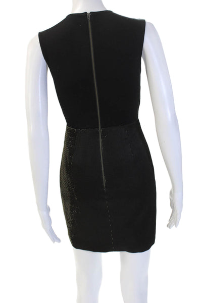 Mason Womens Bodycon Mini Dress Black V-Neck Sleeveless Zip Rayon Size 0