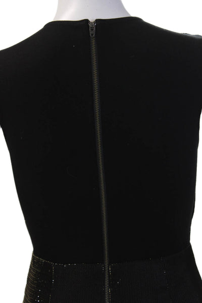 Mason Womens Bodycon Mini Dress Black V-Neck Sleeveless Zip Rayon Size 0