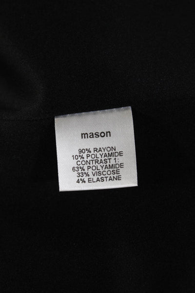 Mason Womens Bodycon Mini Dress Black V-Neck Sleeveless Zip Rayon Size 0