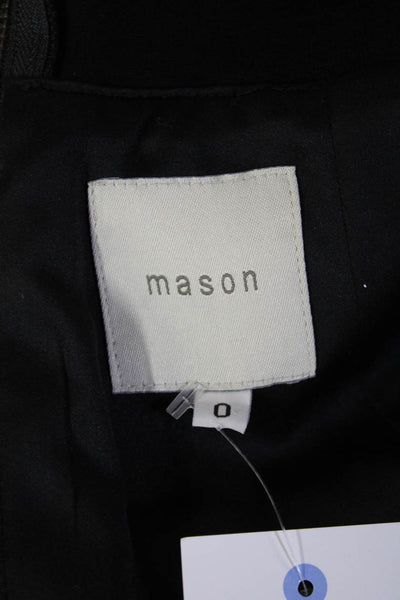 Mason Womens Bodycon Mini Dress Black V-Neck Sleeveless Zip Rayon Size 0