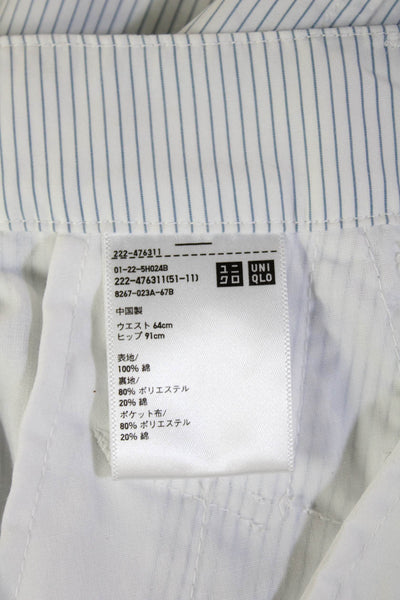 Uniqlo Women White Striped Cotton Straight Pencil Long Skirt Size S