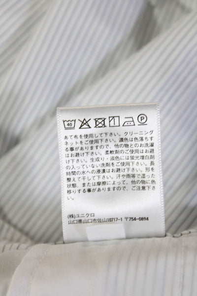 Uniqlo Women White Striped Cotton Straight Pencil Long Skirt Size S