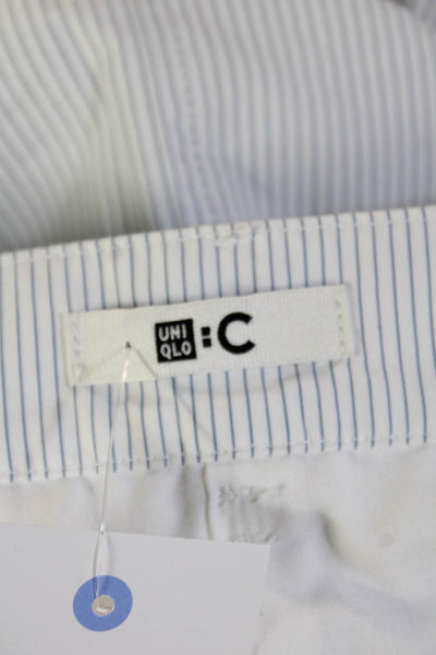 Uniqlo Women White Striped Cotton Straight Pencil Long Skirt Size S