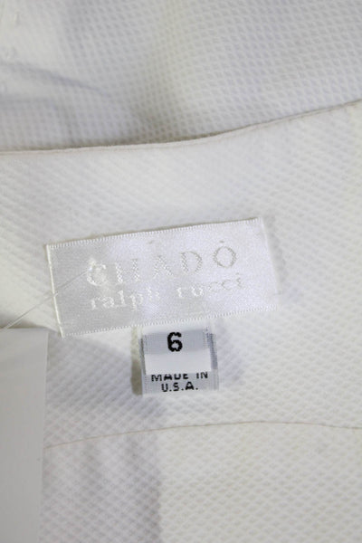 Chado Ralph Rucci Women A-Line Wrap Cotton Long White Skirt Size 6