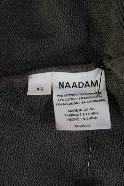Naadam Womens Military Jacket Gray Cotton Cashmere Long Sleeve Size XS