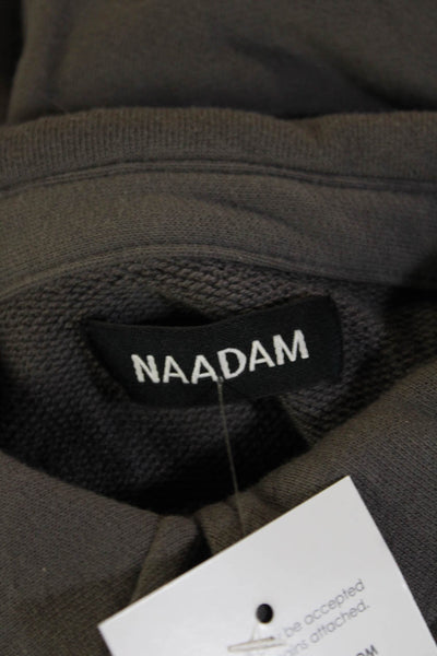 Naadam Womens Military Jacket Gray Cotton Cashmere Long Sleeve Size XS
