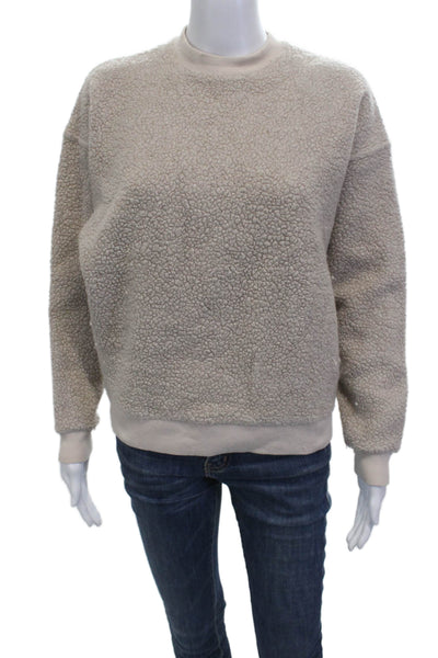 Outdoor Voices Women Pullover Sweatshirt Beige Wool Crewneck Size XS
