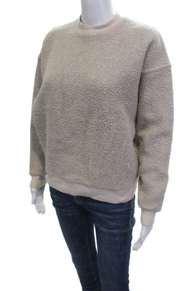 Outdoor Voices Women Pullover Sweatshirt Beige Wool Crewneck Size XS
