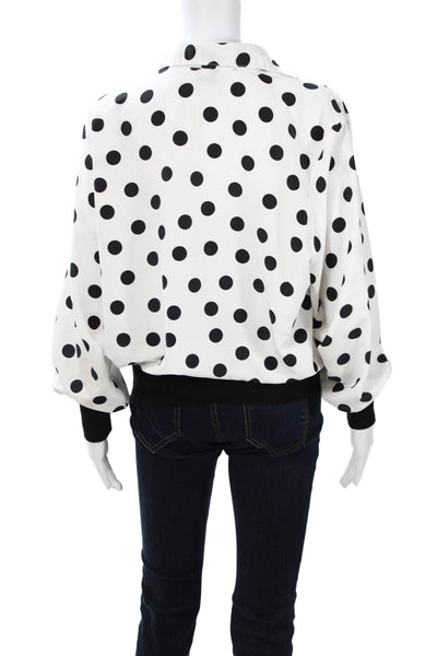 Jamboree Womens 80s Polka Dot Collared Long Sleeve Blouse Polyester Size 12