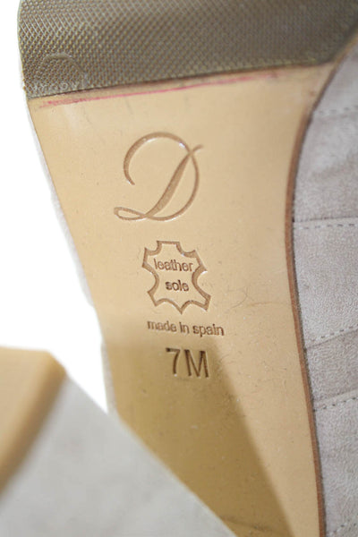 Delman Womens Leather Open Toe Strappy Heels Shoes Light Brown Size 7M
