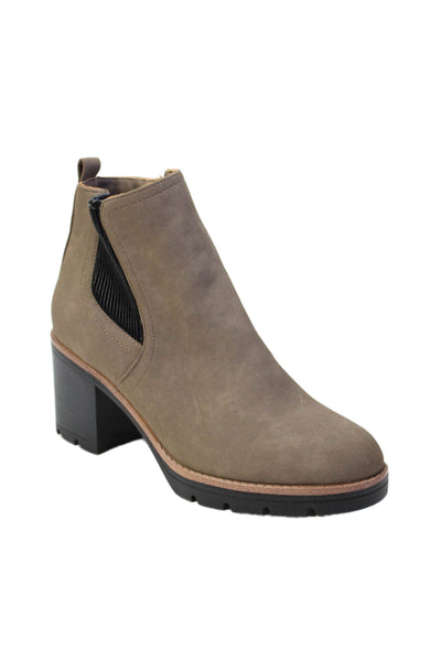 Naturalizer Womens Leather Block Heels Ankle Boots Shoes Brown Size 9M